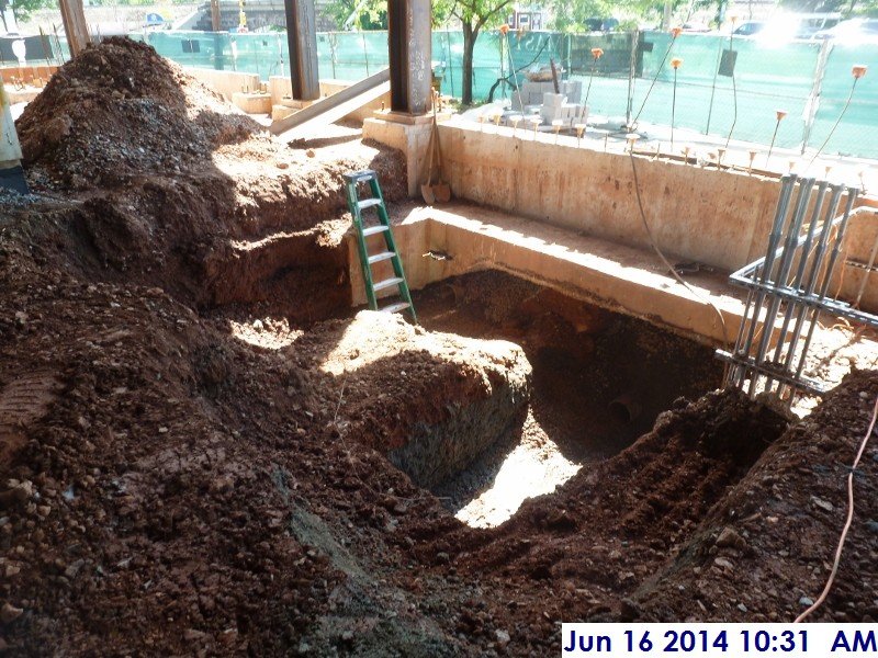 Excavation for the underground roughing at Sprinkler room (152A) Facing South-East (800x600)